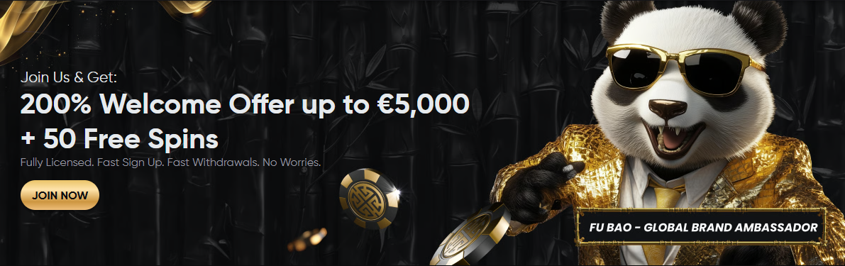 Golden Panda Casino — 200% Welcome Offer up to 5 000€ + 50 Free Spins